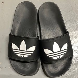 Black adidas slides (worn 3 times)